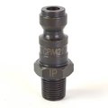 Interstate Pneumatics 1/4 Inch Automotive Steel Coupler Plug x 1/8 Inch Male NPT, PK 100 CPA421-100K